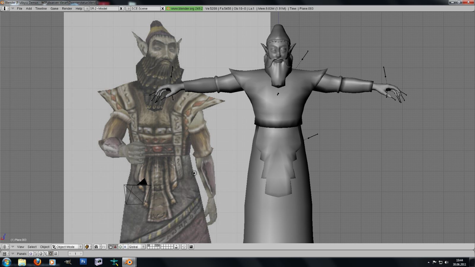 Dwemer Statue in Blender (using a render of a Dwarven Spectre from Morrowind as inspiration)