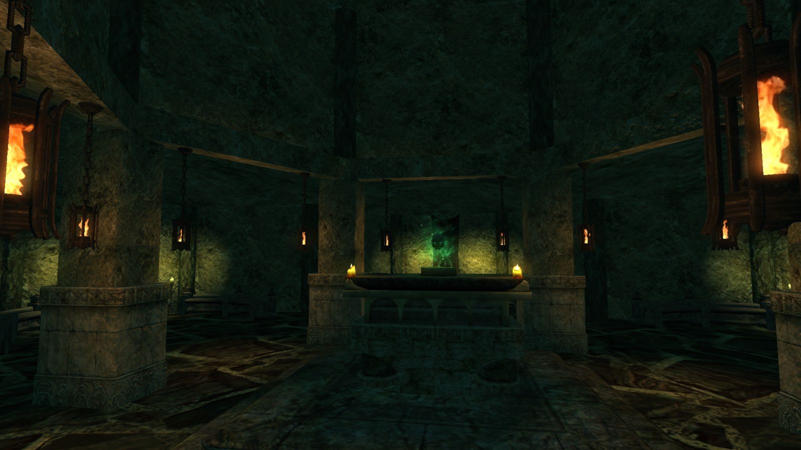 Sanctuary – altar room with Sacred Skull (the skull is inspired by the Skull of Gul’Dan from World of Warcraft)